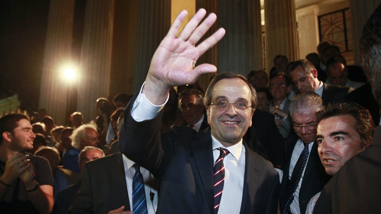 Vtz eckch voleb a f proevropsk Nov demokracie Antonis Samaras