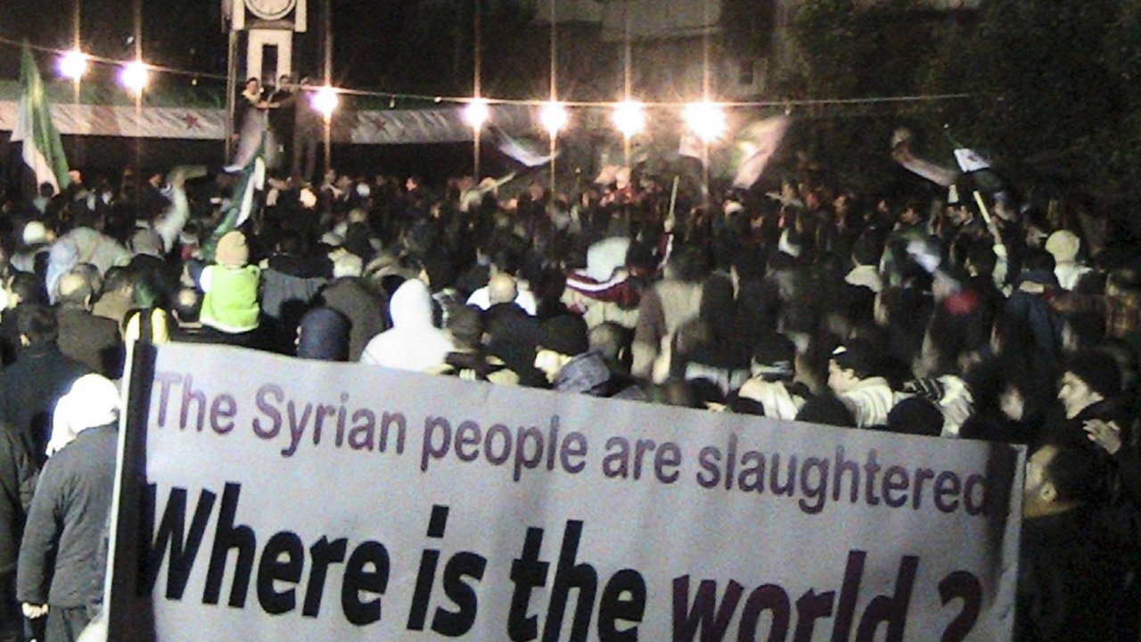 Srie, demonstrace ve mst Homs - ilustran foto