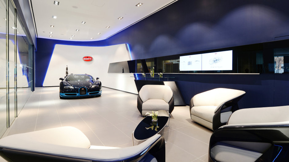 Nov styl showroomu automobilky Bugatti