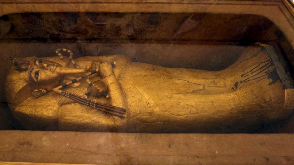 Sarkofg Tutanchamona v Luxoru, v Egypt