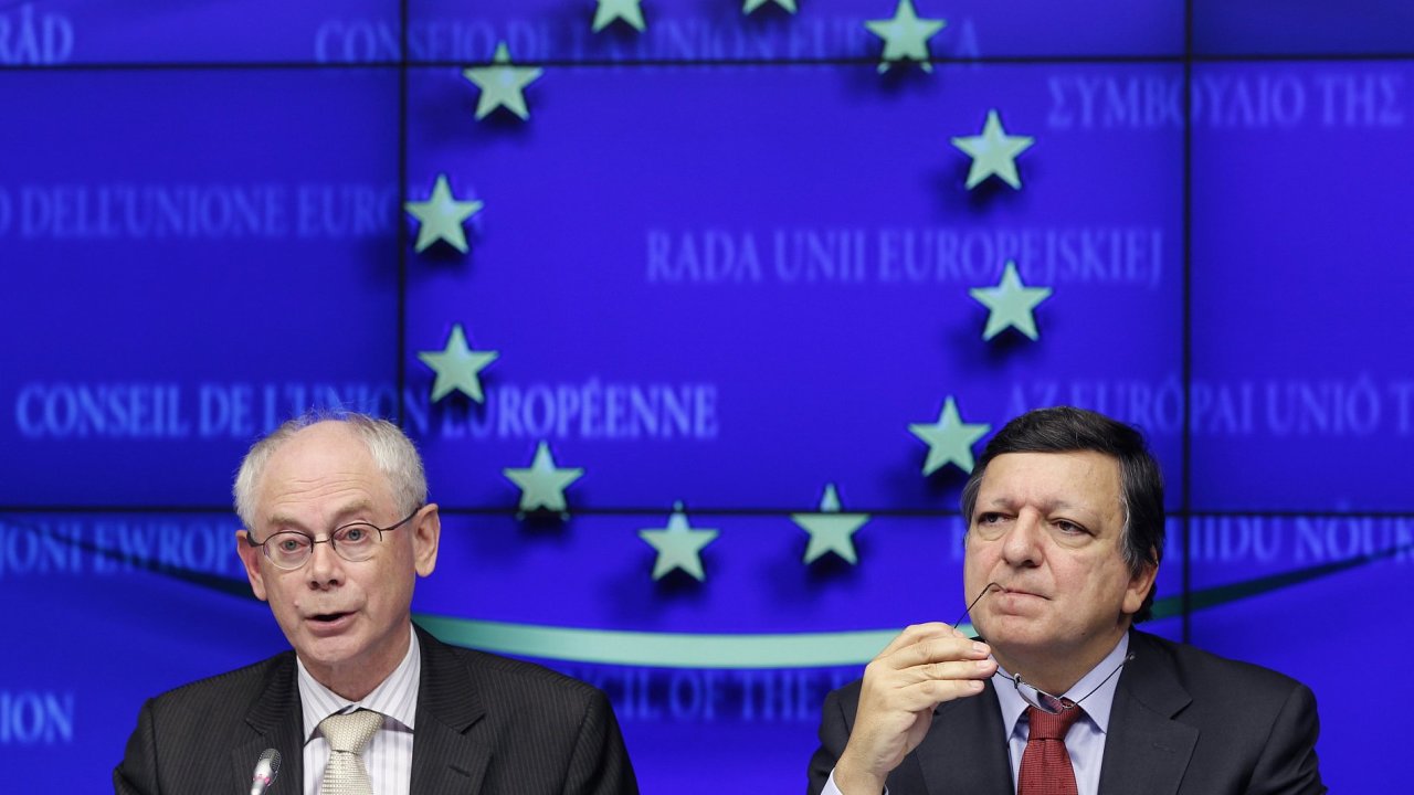 Ilustran foto - Prezident EU Herman Van Rompuy a pedseda EK Jos Manuel Barroso.