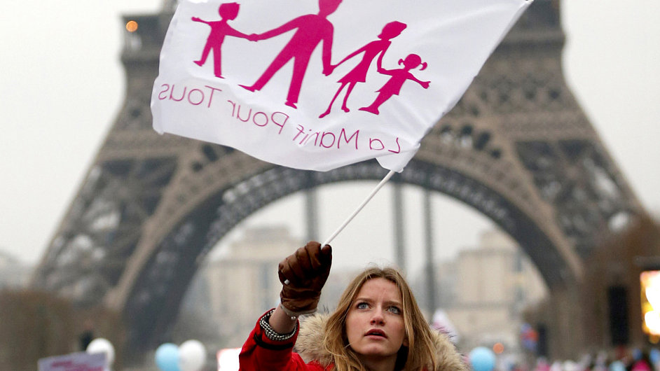 Desetitisce lid demonstrovaly v Pai proti zmru francouzsk vldy legalizovat satky homosexul.