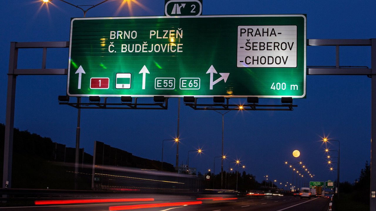 Dálnice D1, Exit 2, dálnièní návìstidlo, doprava, Praha Chodov
