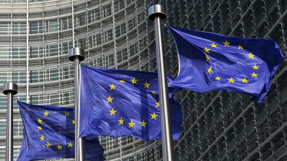 Vlajky Evropsk unie - Ilustran foto.