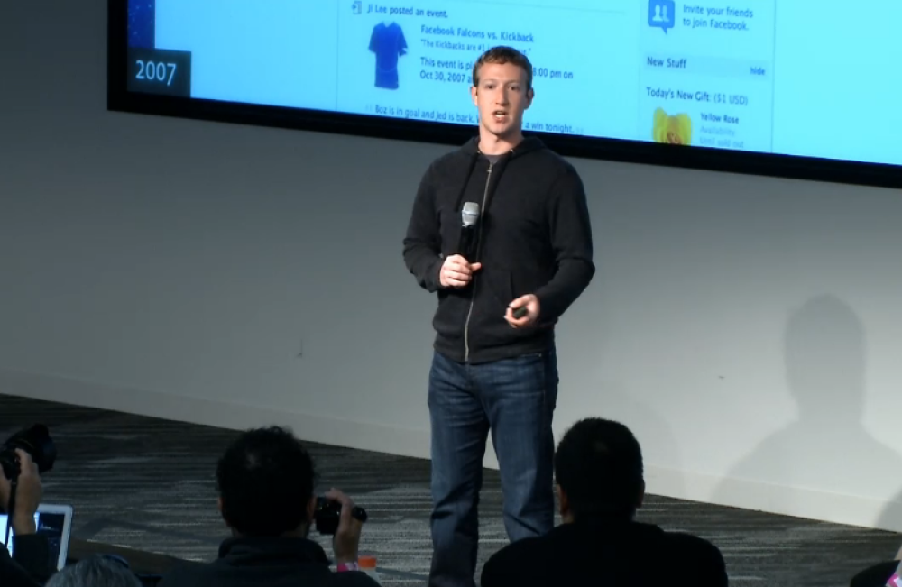 Představení nové podoby Facebooku Mark Zuckerberg přirovnal novou podobu Facebooku k personalizovaným novinám.