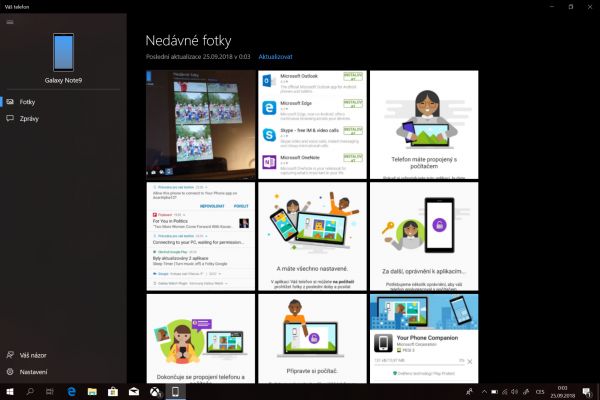 Aplikace V telefon ve Windows 10 October Update