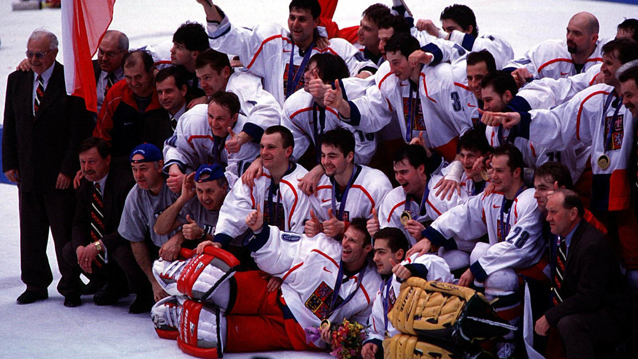 Èeská hokejová reprezentace na olympijských hrách 1998 v Naganu.
