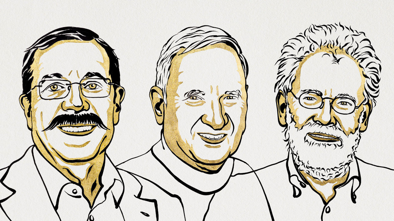 Laureáti Nobelovy ceny za fyziku 2022 Francouz Alain Aspect, Amerièan John Clauser a Rakušan Anton Zeilinger