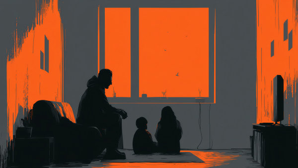 ilustrace na téma chudoba, lidé žijící na životním minimu