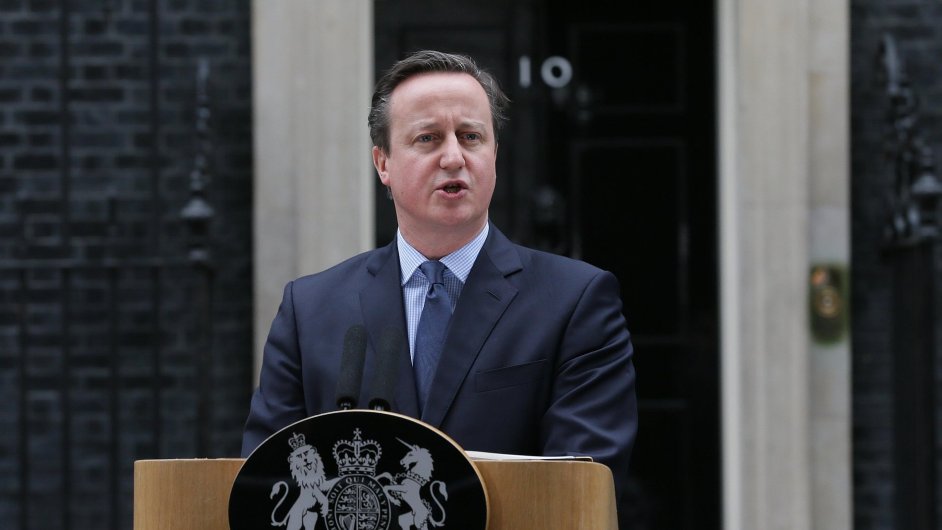 Britsk premir David Cameron o referendu promluvil na Downing Street v Londn.