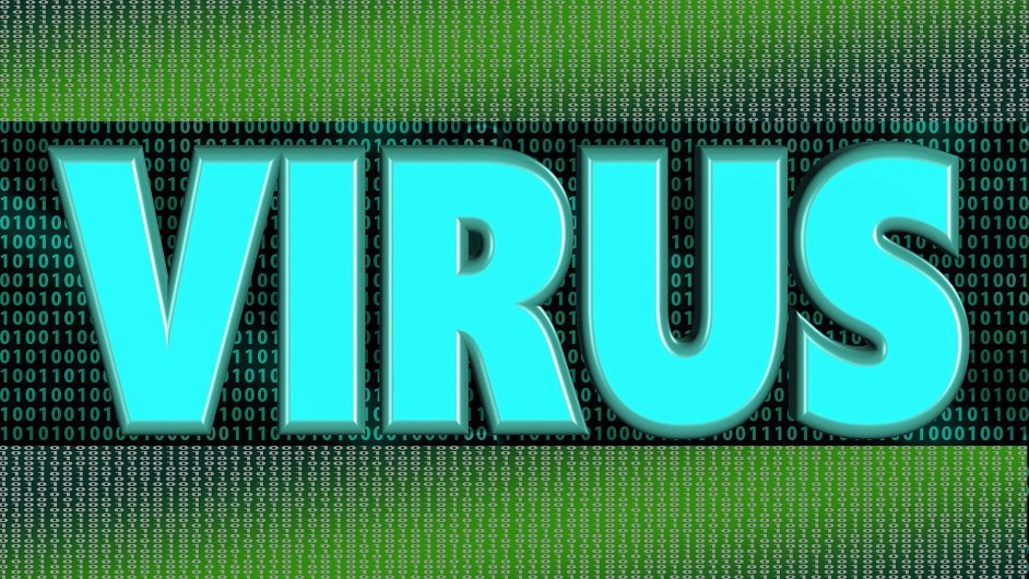 Kybernetick tok, virus, malware, ilustrace
