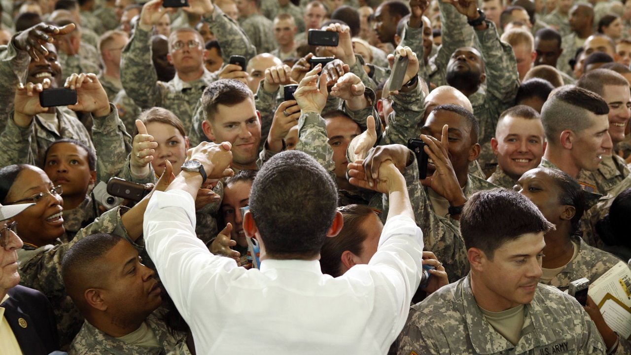 Americk prezident Barack Obama na zkladn Fort Campbell v Kentucky.