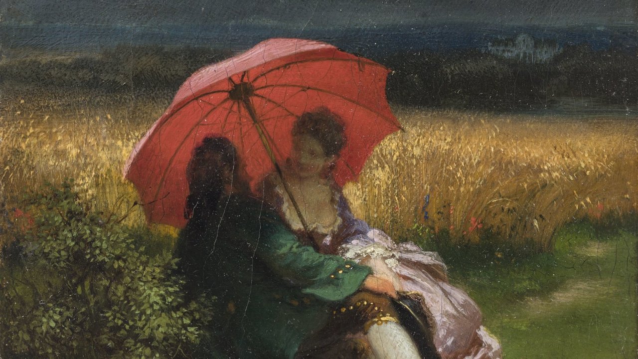 Josef Mánes: V létì (Èervené paraplíèko), 1855, soukromá sbírka