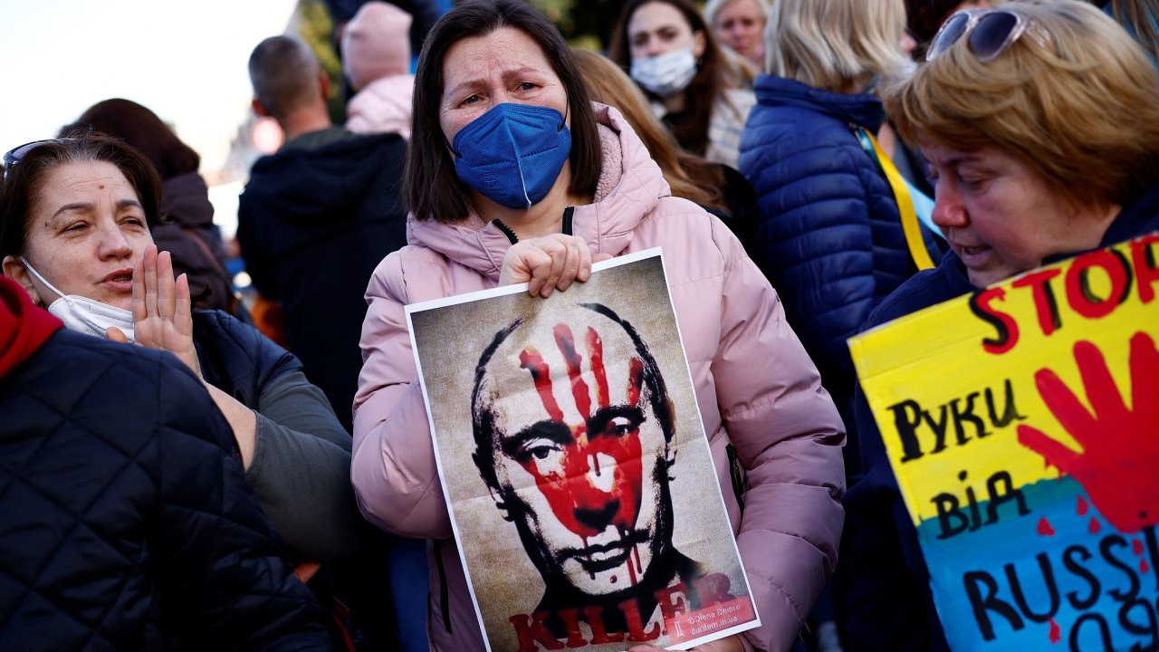 Protest na podporu Ukrajiny