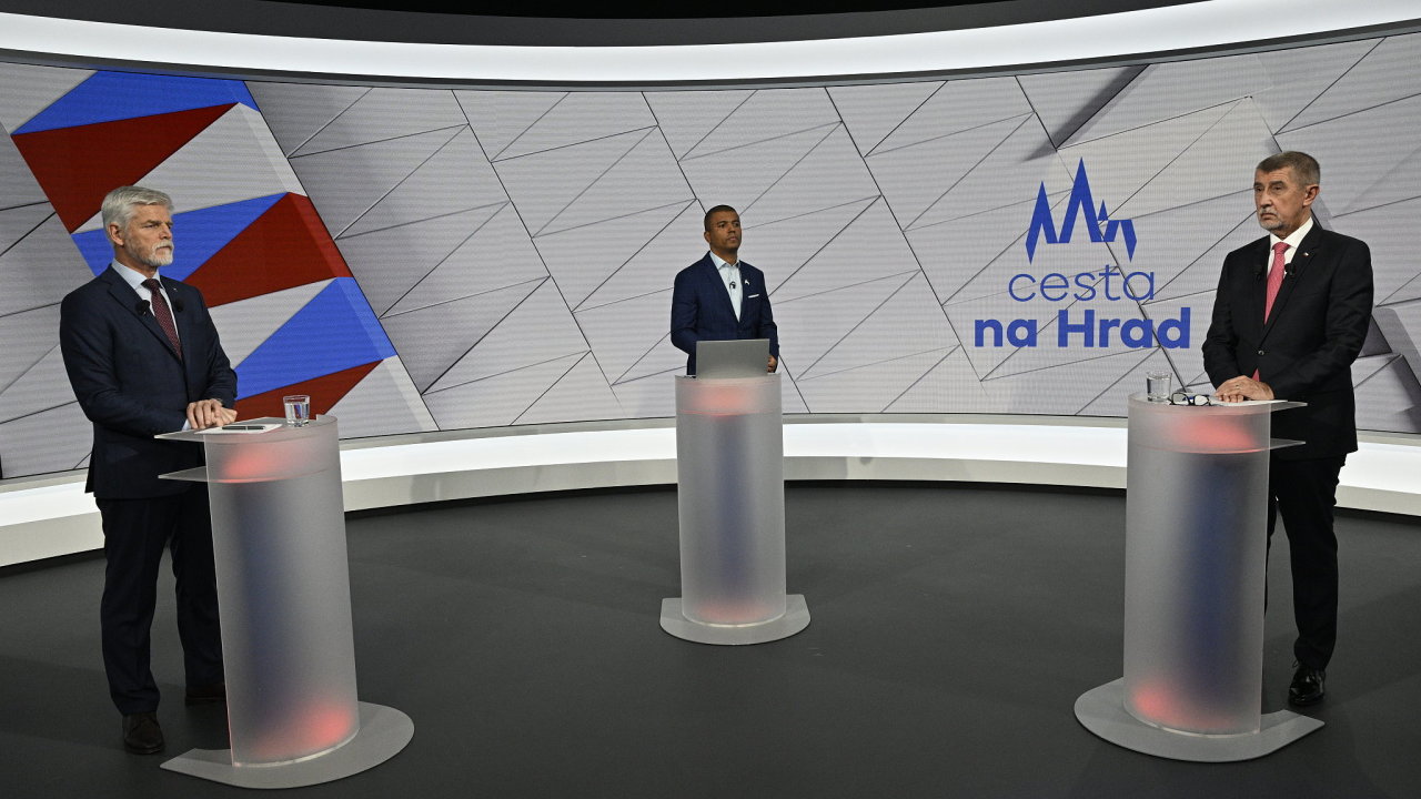 Závìreèná televizní debata pøed 2. kolem prezidentských voleb na Novì.