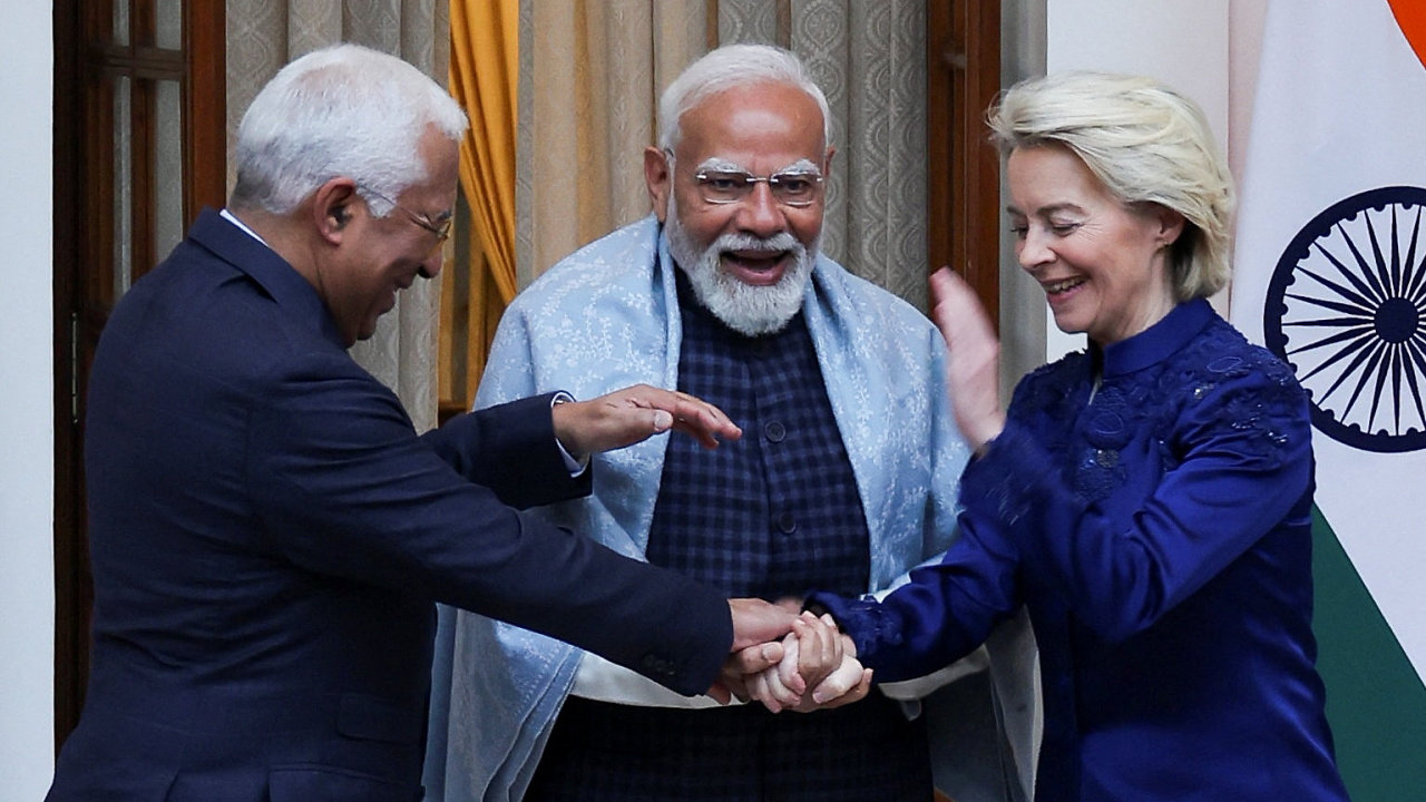 European Commission President von der Leyen and European Council President Costa visit India