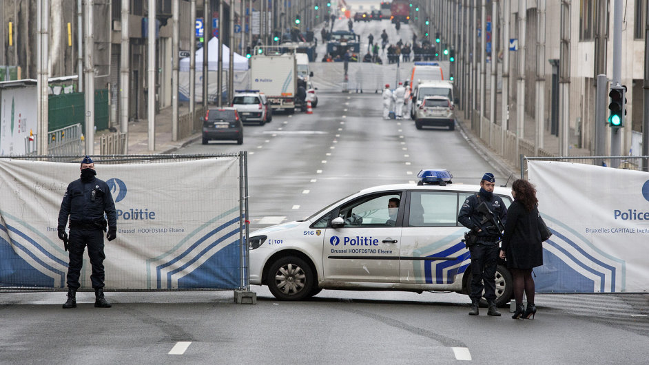 Teroristick toky v Bruselu.