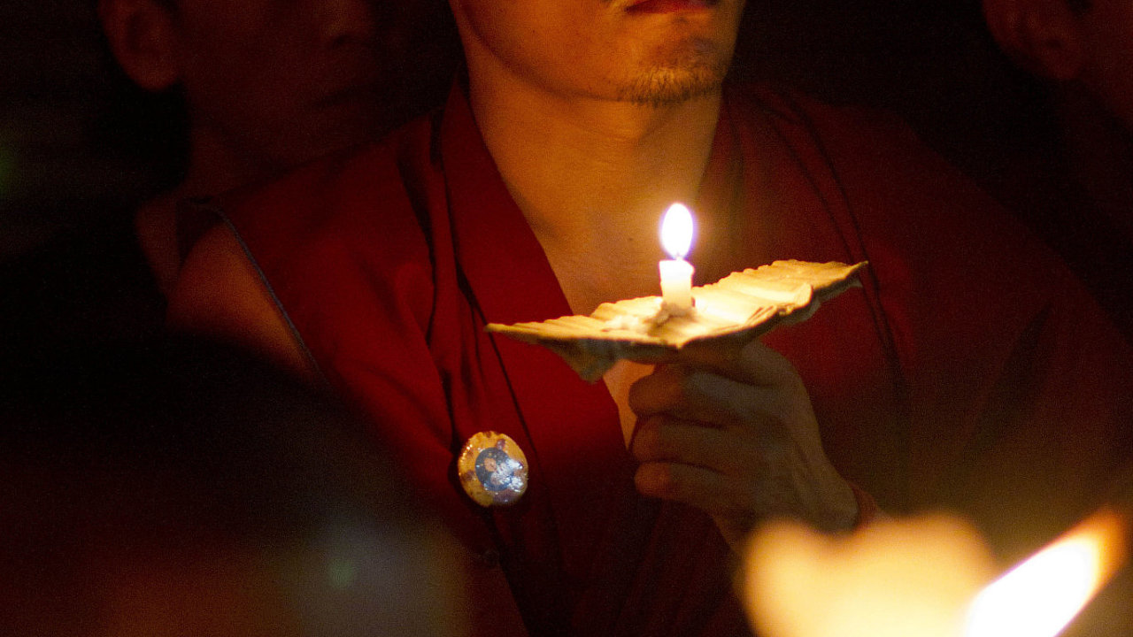 Tibetsk mnich - ilustran foto