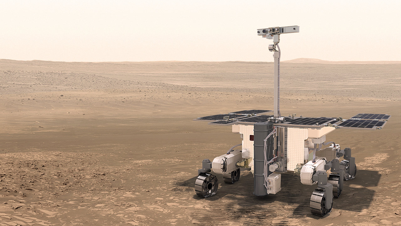 vizualizace voztka na Marsu Rosalind Franklin