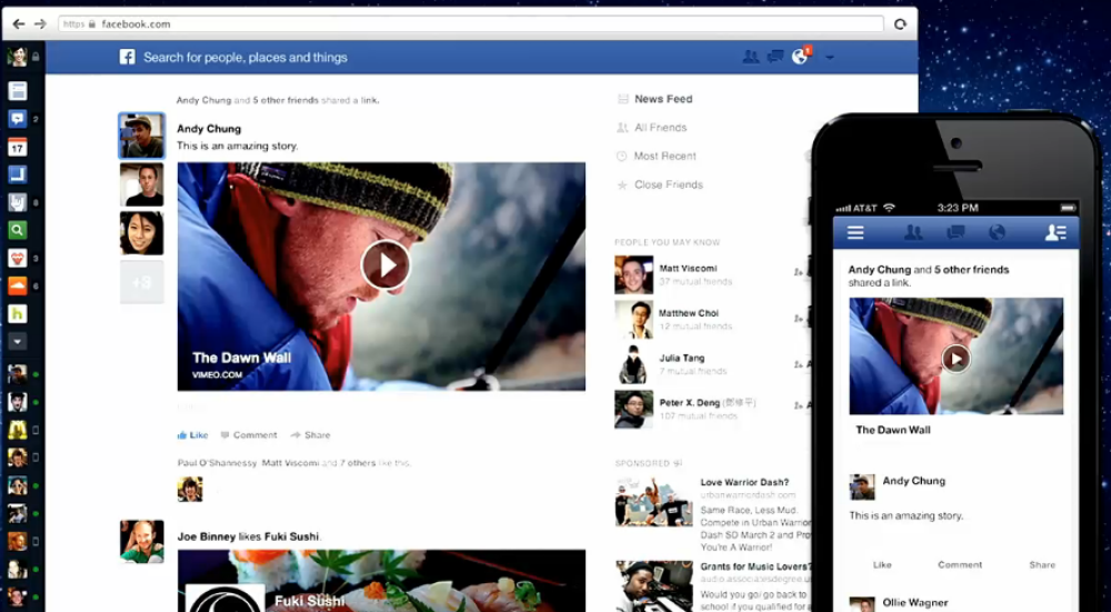 Představení nové podoby Facebooku Facebook zobrazí velké fotografie a náhledy videoklipů, podobně jako to dělá už nějakou dobu Google+.
