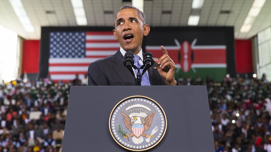 Americk prezident Barack Obama na nvtv Keni.