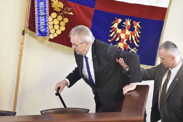 Prezident Miloš Zeman při návštěvě krajského úřadu v Brně.