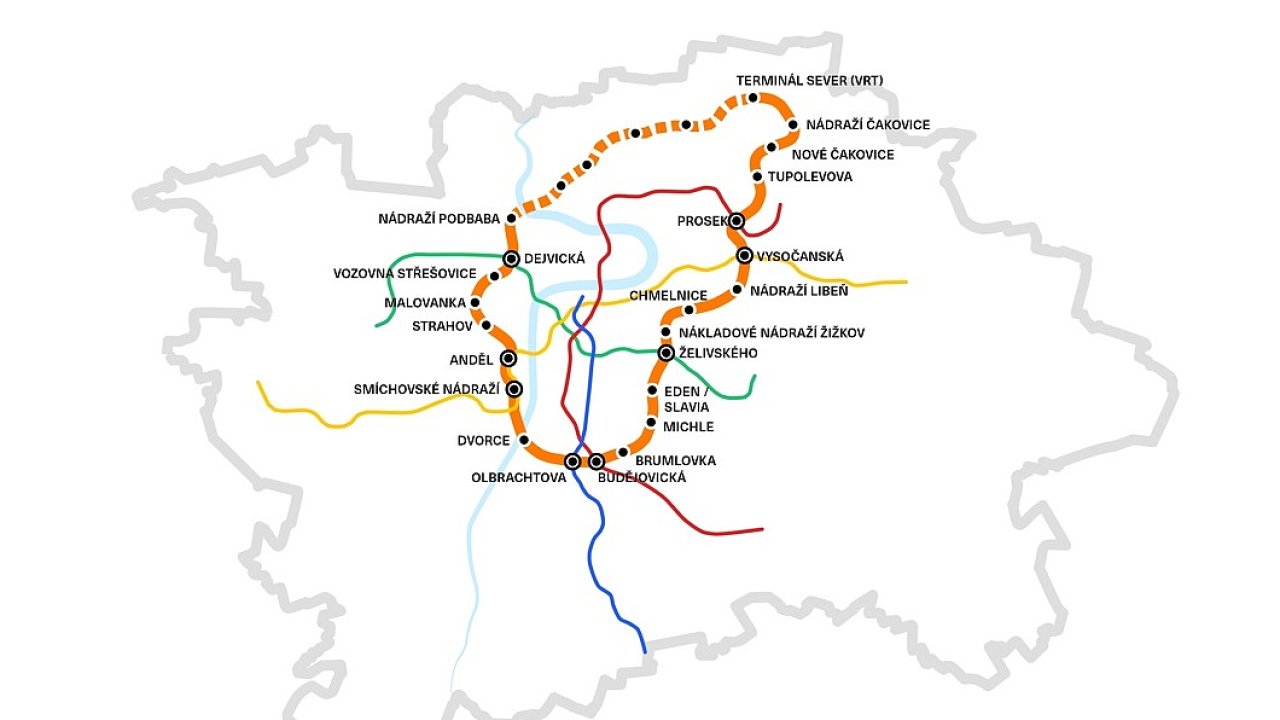 Návrh nové trasy metra O.