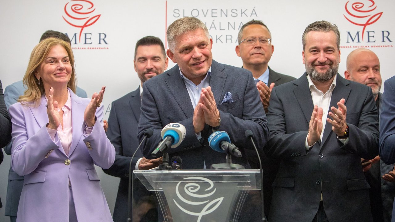 Robert Fico, predseda strany Smer-SD, se stal vtzem slovesnkch parlamentnch voleb 2023.