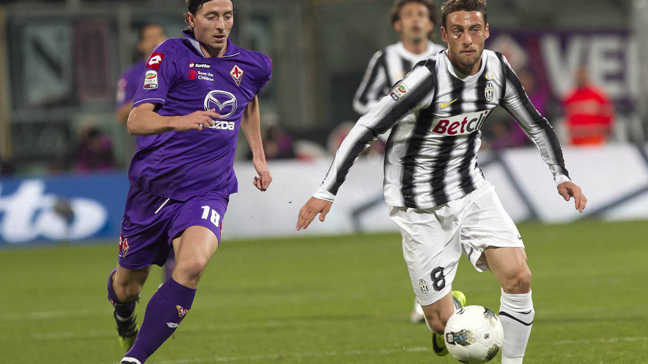 Riccardo Montolivo z Fiorentiny (vlevo) a Claudio Marchisio z Juventusu