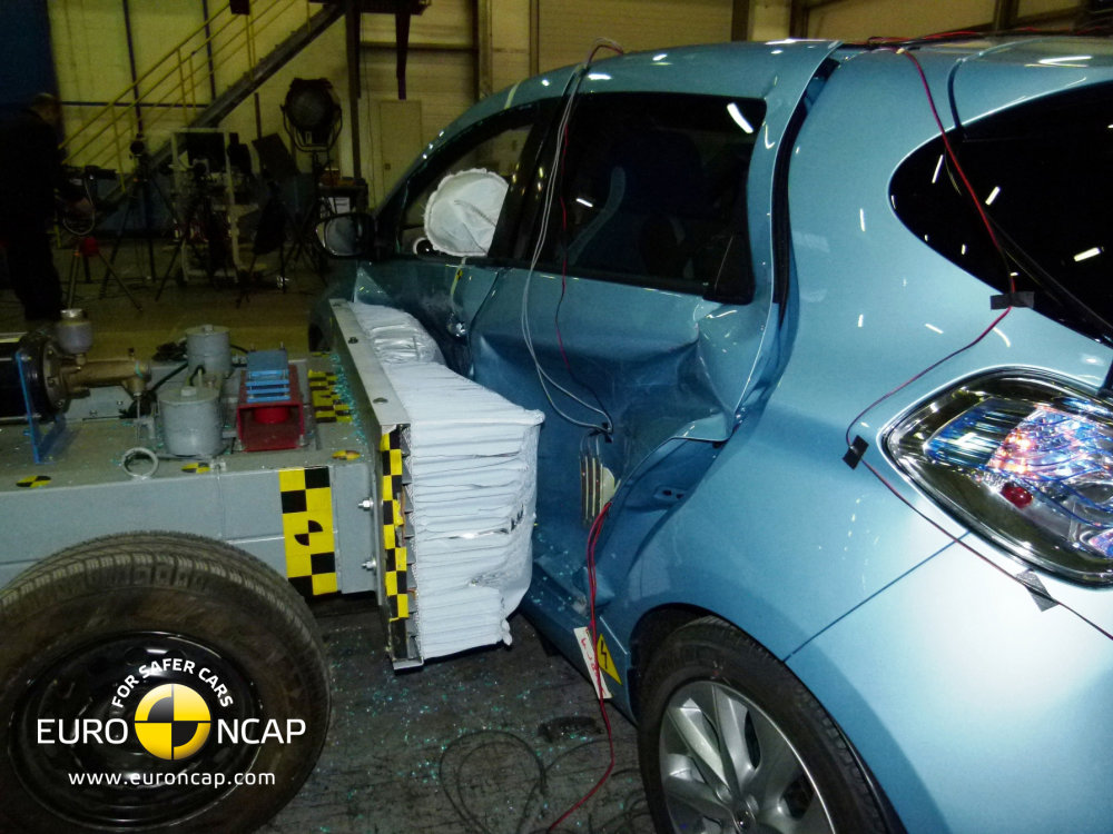 Renault Zoe Elektromobil ochránil dospělé z 89 procent a děti z 80 procent. Získal pět hvězd.