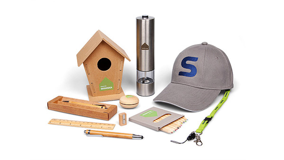 Reklamn� EKO p�edm�ty s logem Skanska od v�robce Silic M�dia.