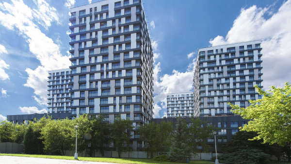 Residence Garden Towers: Největší v letošním roce dokončený bytový dům stojí v Praze-Žižkově. V jeho pěti 18podlažních věžích je celkem 700 bytů.