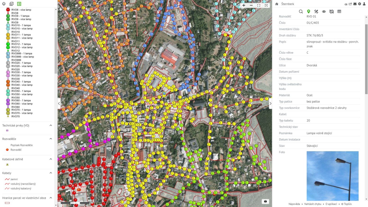 pasport verejneho osvetleni GisOnline mapa