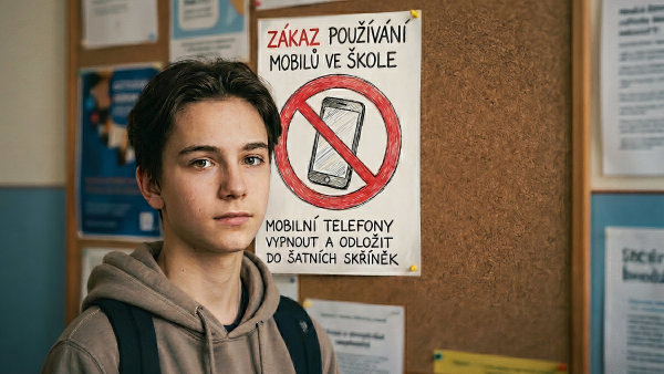 Vl�da je p�ipraven� zav�st plo�n� z�kaz mobil� ve �kol�ch.