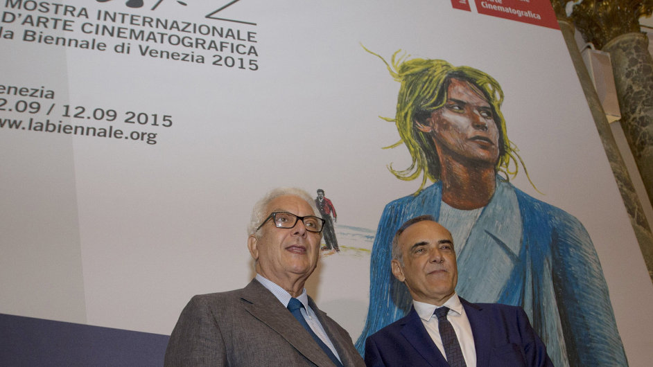 Na snmku prezident Bentskho bienle Paolo Baratta (vlevo) a editel filmovho festivalu Alebrto Barbera.