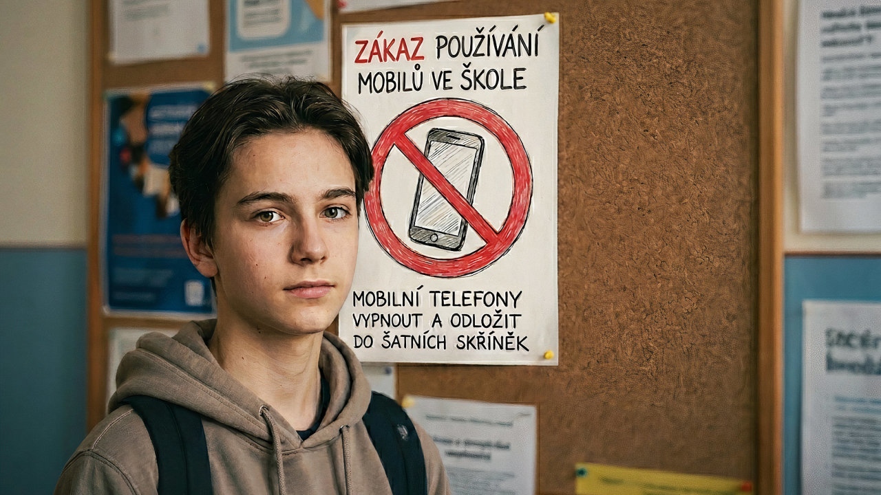 Vl�da je p�ipraven� zav�st plo�n� z�kaz mobil� ve �kol�ch.