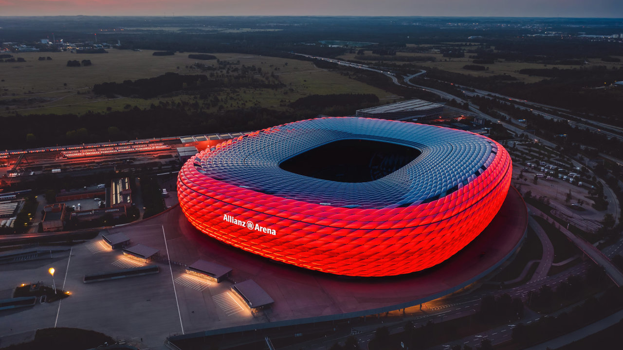 Glowing Allianz arena