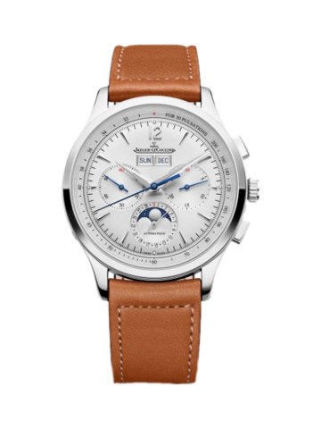 Kombinace nerezového pouzdra a koženého pásku v barvě bourbonu je nadčasová klasika. S hodinkami Master Control Chronograph Calendar značky Jaeger‑LeCoultre nešlápnete vedle.