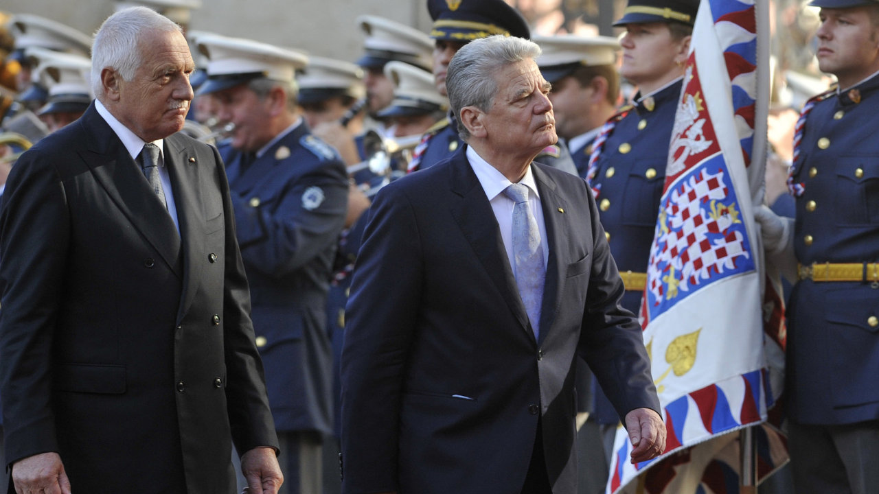 Nìmecký prezident Joachim Gauck s prezidentem Václavem Klausem