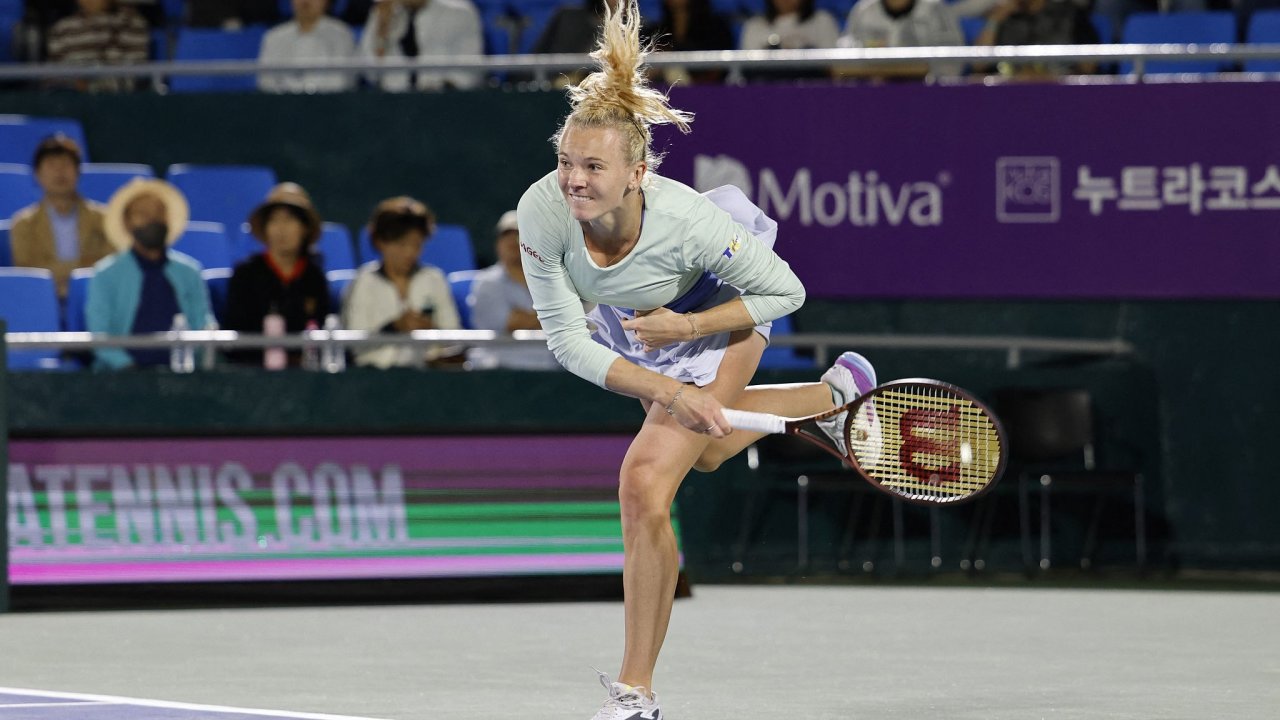 Kateina Siniakov na turnaji v Soulu.
