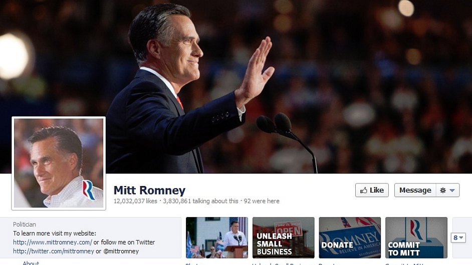 Facebookov profil Mitta Romneyho