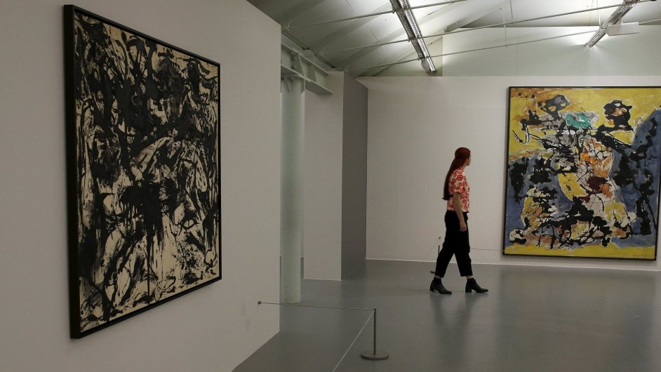 Snmky z vstavy Jacksona Pollocka v galerii Tate Liverpool