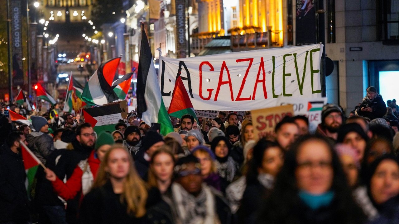 Palestina, Gaza, demonstrace, Norsko