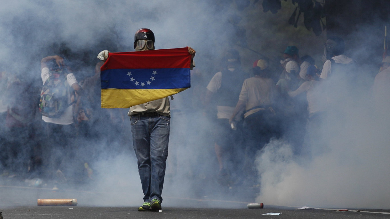 Protesty ve Venezuele.