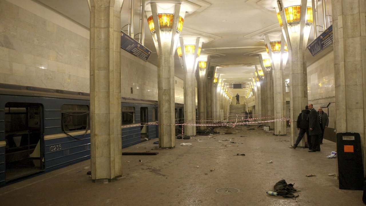 Stanice metra v Minsku po vybuchu