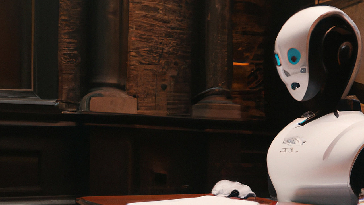 Robot u zkoušky – obrázek vytvoøený umìlou inteligencí