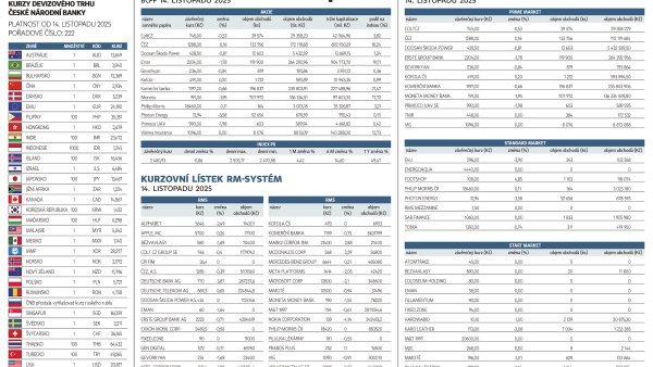 Finanční trhy (18. 11. 2025)