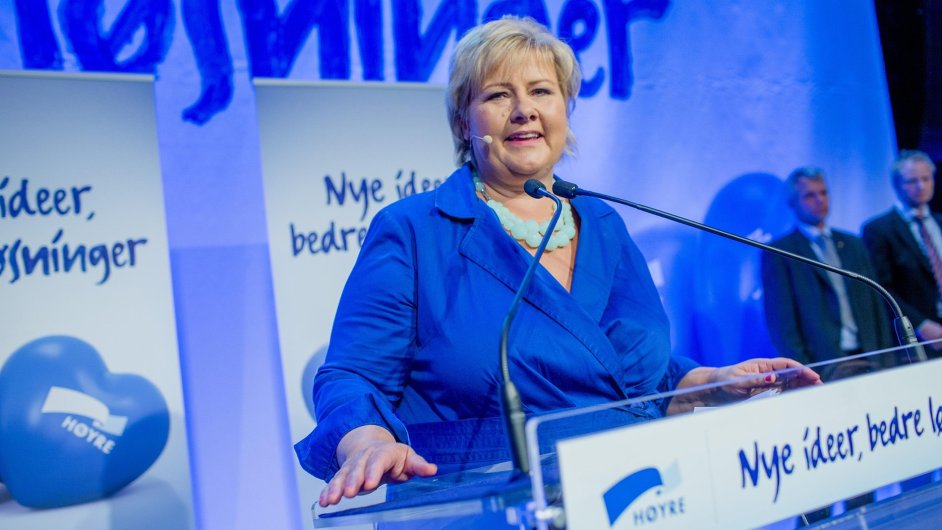 Erna Solbergová, pøedsedkynì norské konzervativní strany Hoyre