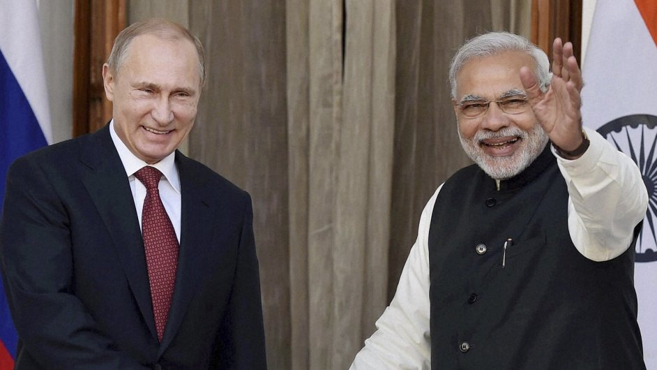 Rusk prezident Putin s premirem Modm na nvtv Indie