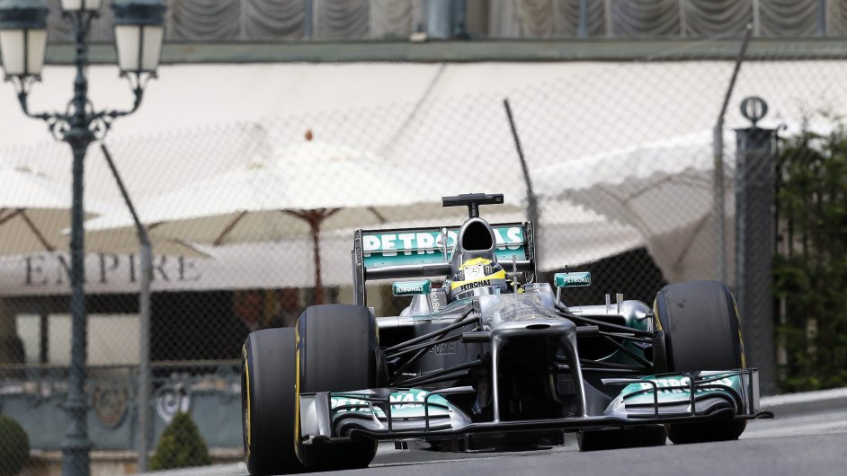 Nico Rosberg pi trninku v Monaku